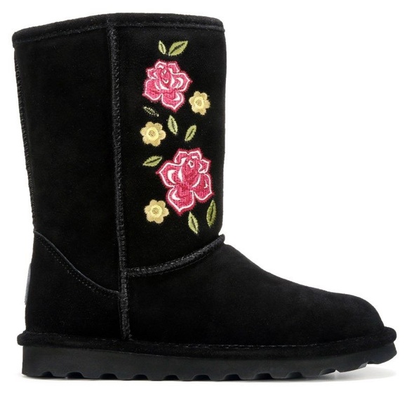 Nwt Bearpaw Dreamer Floral Embroidered 